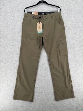 NWT PrAna Slate Green Stretch Zion Straight Leg Pants II Size 31/30